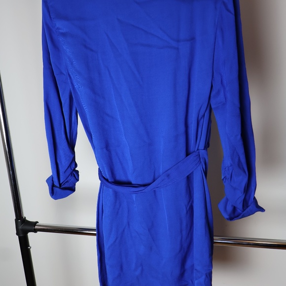 ZARA COBALT BLUE KIMONO WRAP DRESS - Picture 3 of 4